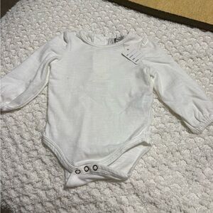 Joie White Long Sleeve Baby Girl Onesie